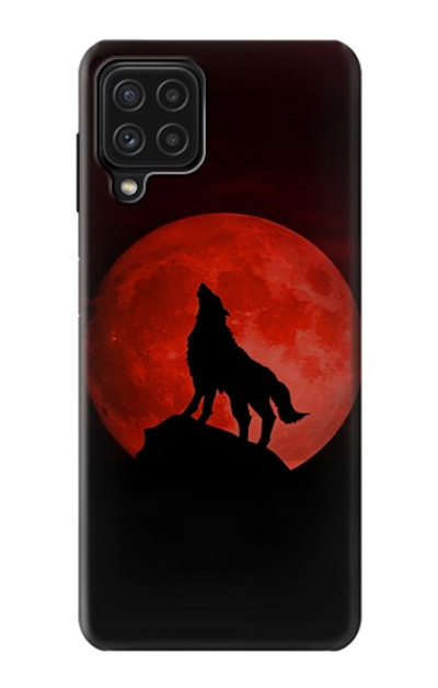 S2955 Wolf Howling Red Moon Case Cover Custodia per Samsung Galaxy M22