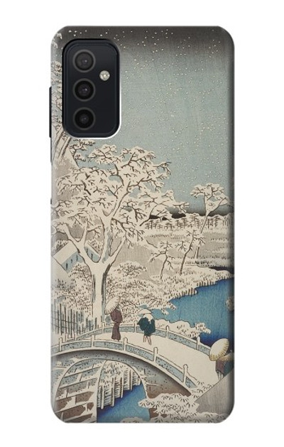 S3350 Utagawa Hiroshige Drum Bridge Yuhi Hill in Meguro Case Cover Custodia per Samsung Galaxy M52 5G