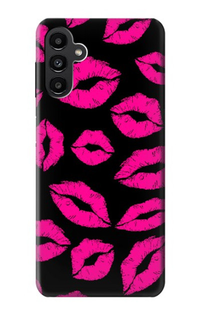 S2933 Pink Lips Kisses on Black Case Cover Custodia per Samsung Galaxy A13 5G