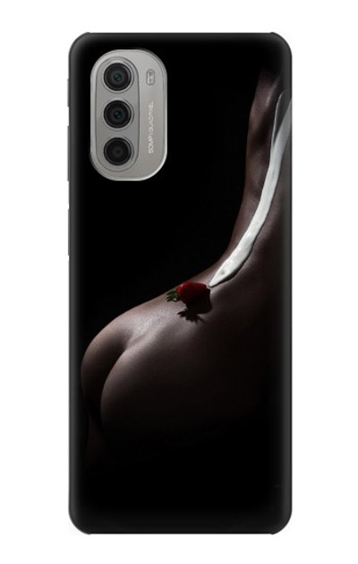S0546 Sexy Cream Strawberry Case Cover Custodia per Motorola Moto G51 5G