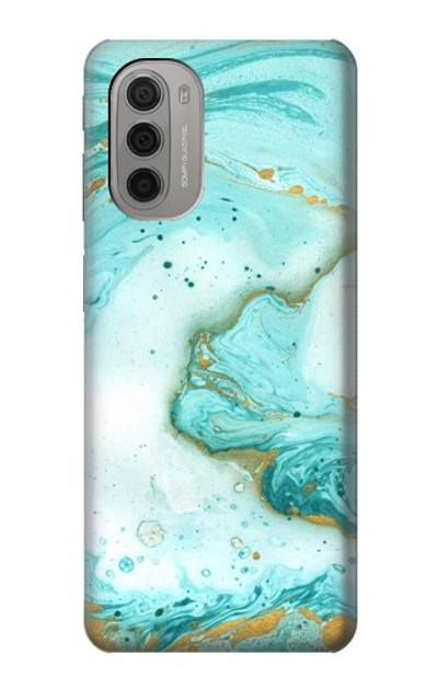 S3399 Green Marble Graphic Print Case Cover Custodia per Motorola Moto G51 5G