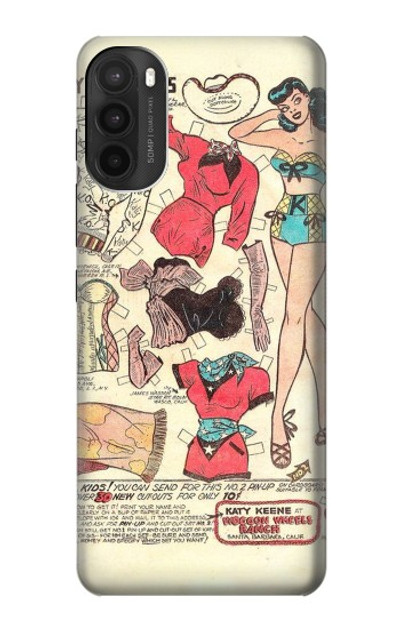 S3820 Vintage Cowgirl Fashion Paper Doll Case Cover Custodia per Motorola Moto G71 5G
