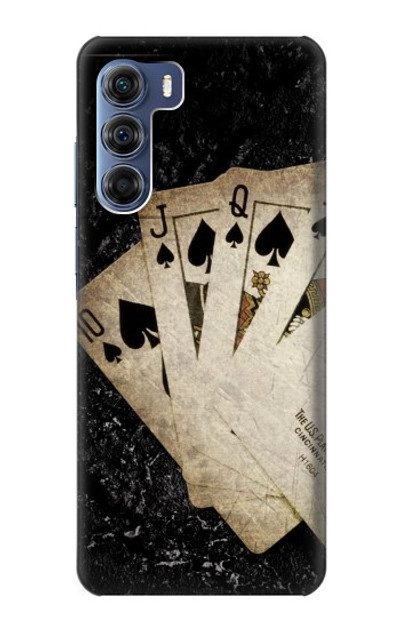 S3231 Vintage Royal Straight Flush Cards Case Cover Custodia per Motorola Edge S30