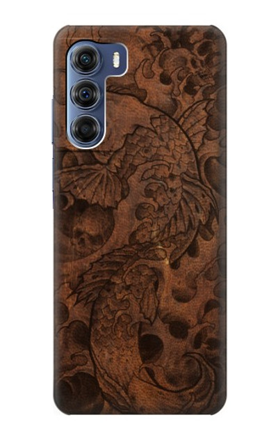 S3405 Fish Tattoo Leather Graphic Print Case Cover Custodia per Motorola Edge S30