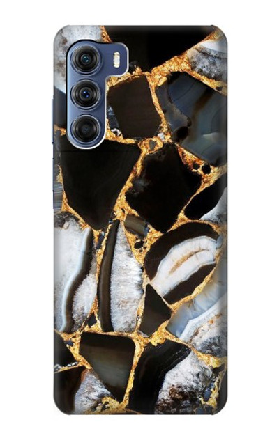 S3419 Gold Marble Graphic Print Case Cover Custodia per Motorola Edge S30