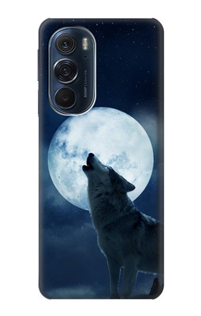 S3693 Grim White Wolf Full Moon Case Cover Custodia per Motorola Edge X30