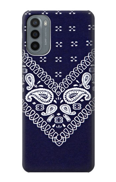 S3357 Navy Blue Bandana Pattern Case Cover Custodia per Motorola Moto G31