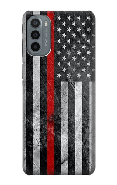 S3687 Firefighter Thin Red Line American Flag Case Cover Custodia per Motorola Moto G31