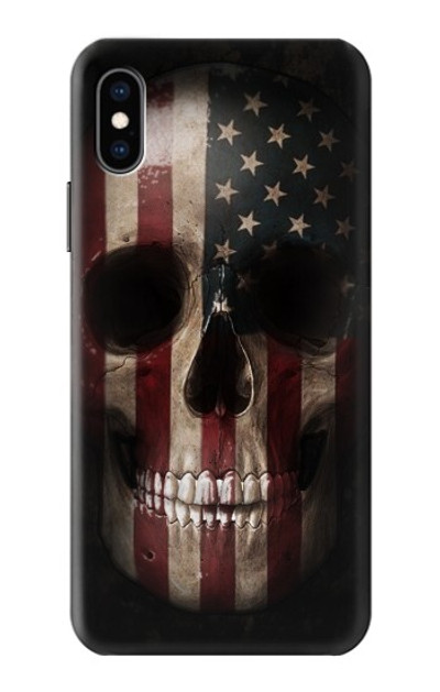 S3850 American Flag Skull Case Cover Custodia per iPhone X, iPhone XS