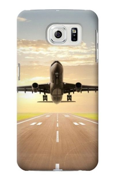 S3837 Airplane Take off Sunrise Case Cover Custodia per Samsung Galaxy S7 Edge