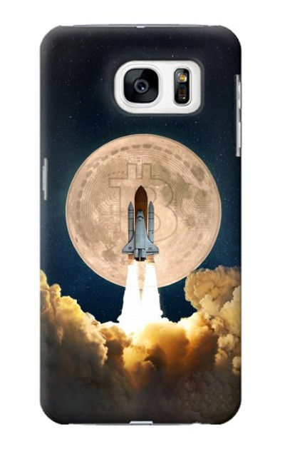 S3859 Bitcoin to the Moon Case Cover Custodia per Samsung Galaxy S7
