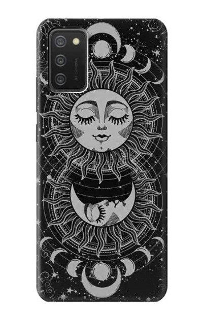 S3854 Mystical Sun Face Crescent Moon Case Cover Custodia per Samsung Galaxy A03S