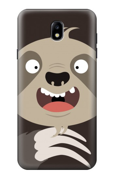 S3855 Sloth Face Cartoon Case Cover Custodia per Samsung Galaxy J7 (2018), J7 Aero, J7 Top, J7 Aura, J7 Crown, J7 Refine, J7 Eon, J7 V 2nd Gen, J7 Star