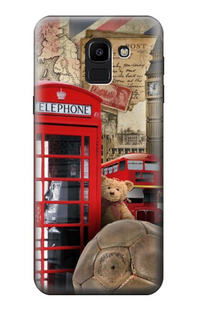 S3856 Vintage London British Case Cover Custodia per Samsung Galaxy J6 (2018)