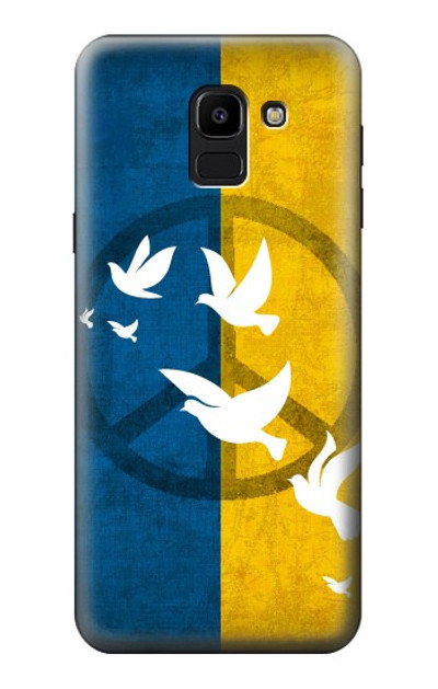 S3857 Peace Dove Ukraine Flag Case Cover Custodia per Samsung Galaxy J6 (2018)