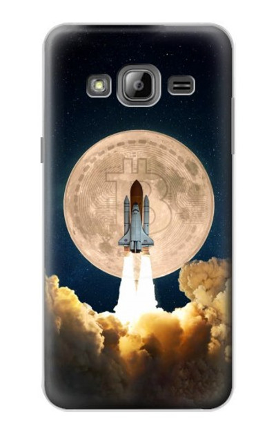 S3859 Bitcoin to the Moon Case Cover Custodia per Samsung Galaxy J3 (2016)