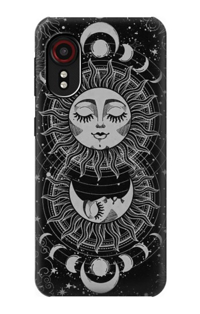 S3854 Mystical Sun Face Crescent Moon Case Cover Custodia per Samsung Galaxy Xcover 5