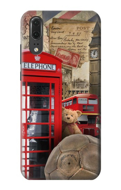 S3856 Vintage London British Case Cover Custodia per Huawei P20