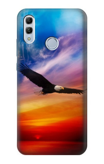 S3841 Bald Eagle Flying Colorful Sky Case Cover Custodia per Huawei Honor 10 Lite, Huawei P Smart 2019