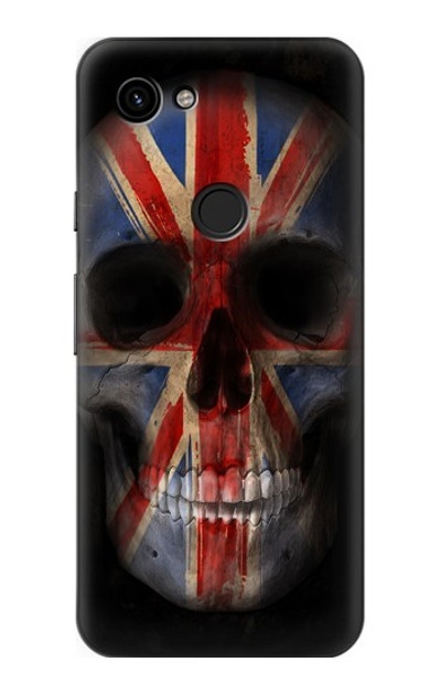 S3848 United Kingdom Flag Skull Case Cover Custodia per Google Pixel 3a