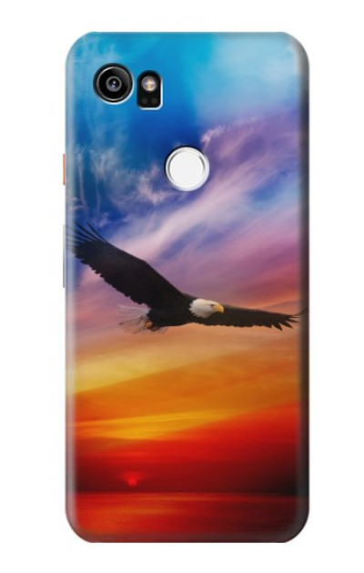 S3841 Bald Eagle Flying Colorful Sky Case Cover Custodia per Google Pixel 2 XL