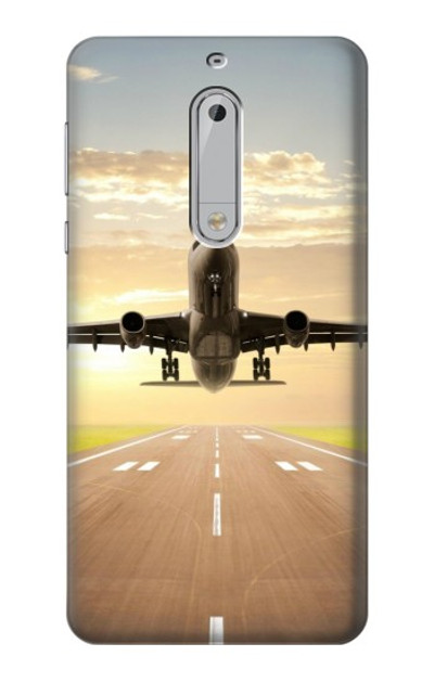 S3837 Airplane Take off Sunrise Case Cover Custodia per Nokia 5