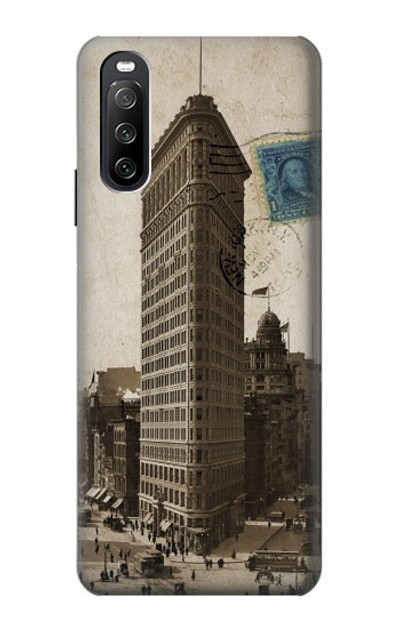 S2832 New York 1903 Flatiron Building Postcard Case Cover Custodia per Sony Xperia 10 III Lite