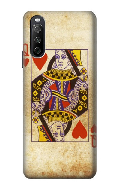 S2833 Poker Card Queen Hearts Case Cover Custodia per Sony Xperia 10 III Lite