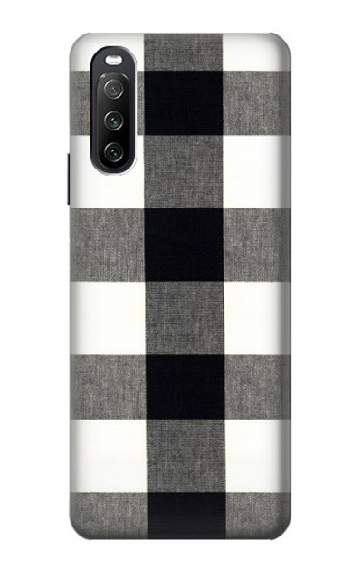 S2842 Black and White Buffalo Check Pattern Case Cover Custodia per Sony Xperia 10 III Lite