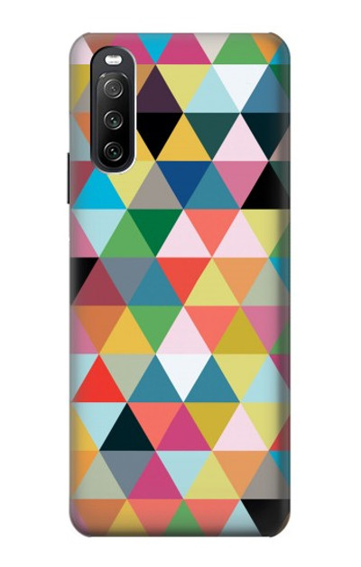 S3049 Triangles Vibrant Colors Case Cover Custodia per Sony Xperia 10 III Lite