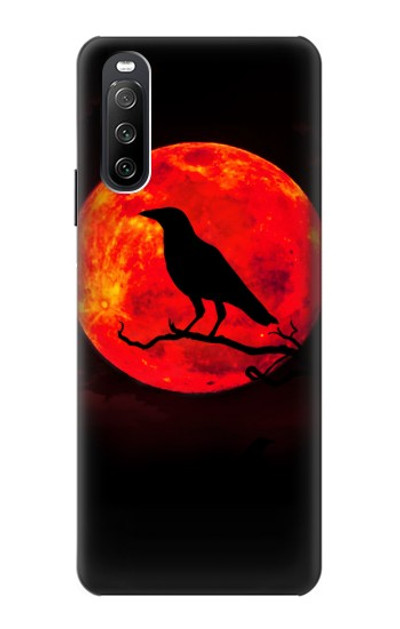 S3328 Crow Red Moon Case Cover Custodia per Sony Xperia 10 III Lite