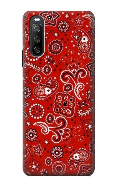 S3354 Red Classic Bandana Case Cover Custodia per Sony Xperia 10 III Lite