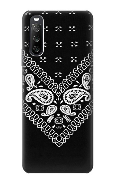 S3363 Bandana Black Pattern Case Cover Custodia per Sony Xperia 10 III Lite