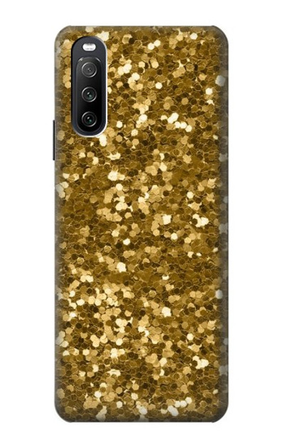 S3388 Gold Glitter Graphic Print Case Cover Custodia per Sony Xperia 10 III Lite