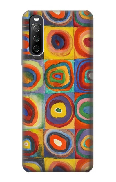 S3409 Squares Concentric Circles Case Cover Custodia per Sony Xperia 10 III Lite