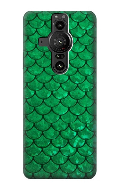 S2704 Green Fish Scale Pattern Graphic Case Cover Custodia per Sony Xperia Pro-I S2704 Green Fish Scale Pattern Graphic Case Cover Custodia per Sony Xperia Pro-I