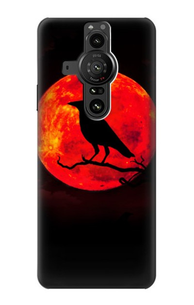 S3328 Crow Red Moon Case Cover Custodia per Sony Xperia Pro-I