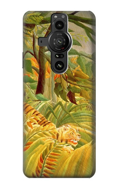 S3344 Henri Rousseau Tiger in a Tropical Storm Case Cover Custodia per Sony Xperia Pro-I