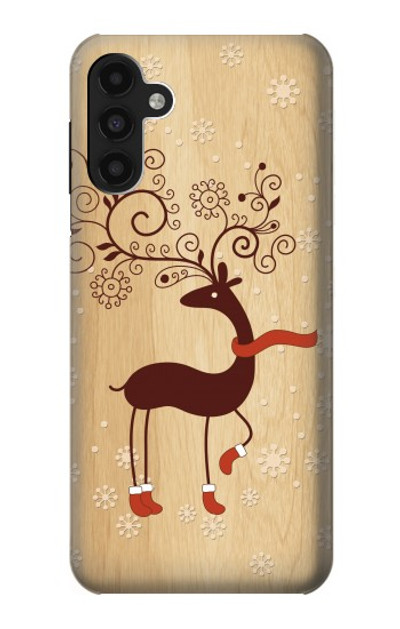 S3081 Wooden Raindeer Graphic Printed Case Cover Custodia per Samsung Galaxy A13 4G