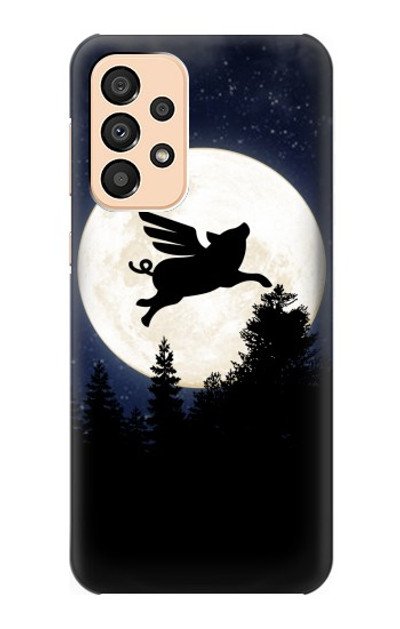 S3289 Flying Pig Full Moon Night Case Cover Custodia per Samsung Galaxy A33 5G