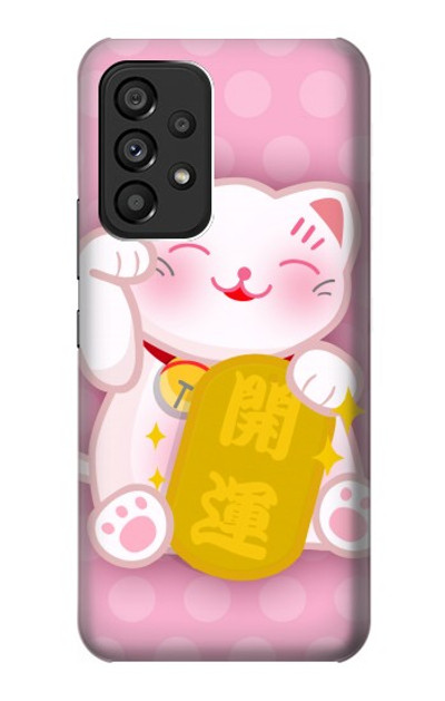 S3025 Pink Maneki Neko Lucky Cat Case Cover Custodia per Samsung Galaxy A53 5G