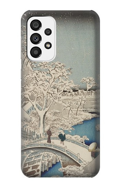 S3350 Utagawa Hiroshige Drum Bridge Yuhi Hill in Meguro Case Cover Custodia per Samsung Galaxy A73 5G