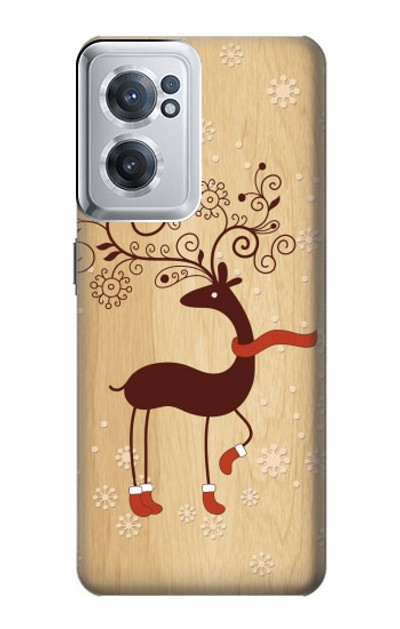 S3081 Wooden Raindeer Graphic Printed Case Cover Custodia per OnePlus Nord CE 2 5G