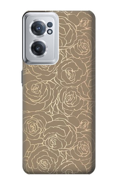 S3466 Gold Rose Pattern Case Cover Custodia per OnePlus Nord CE 2 5G