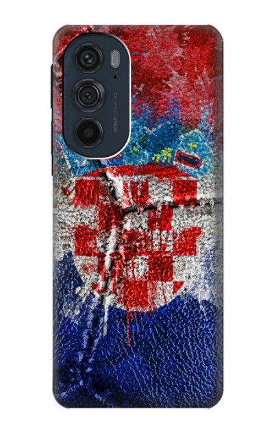 S3313 Croatia Flag Vintage Football Graphic Case Cover Custodia per Motorola Edge 30 Pro