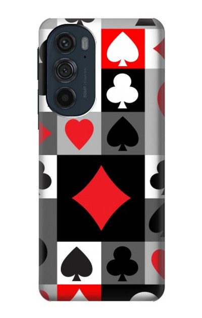 S3463 Poker Card Suit Case Cover Custodia per Motorola Edge 30 Pro