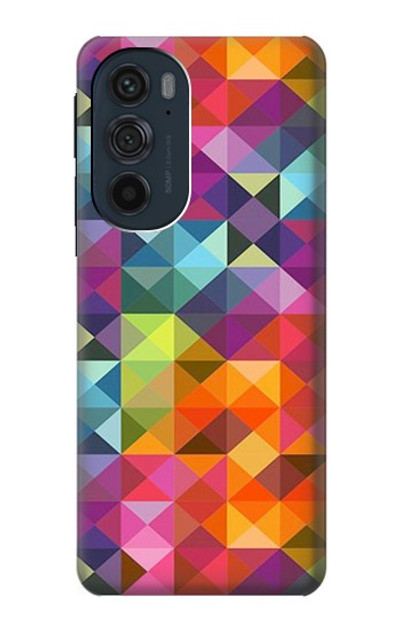 S3477 Abstract Diamond Pattern Case Cover Custodia per Motorola Edge 30 Pro