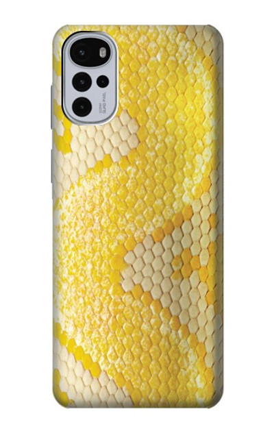 S2713 Yellow Snake Skin Graphic Printed Case Cover Custodia per Motorola Moto G22