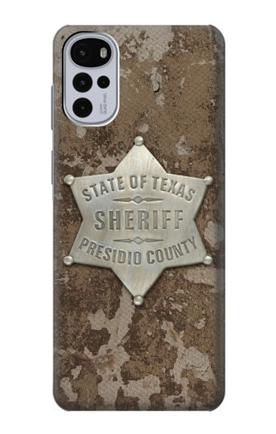 S2868 Texas Presidio County Sheriff Badge Case Cover Custodia per Motorola Moto G22