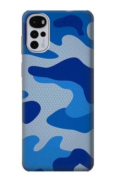 S2958 Army Blue Camo Camouflage Case Cover Custodia per Motorola Moto G22